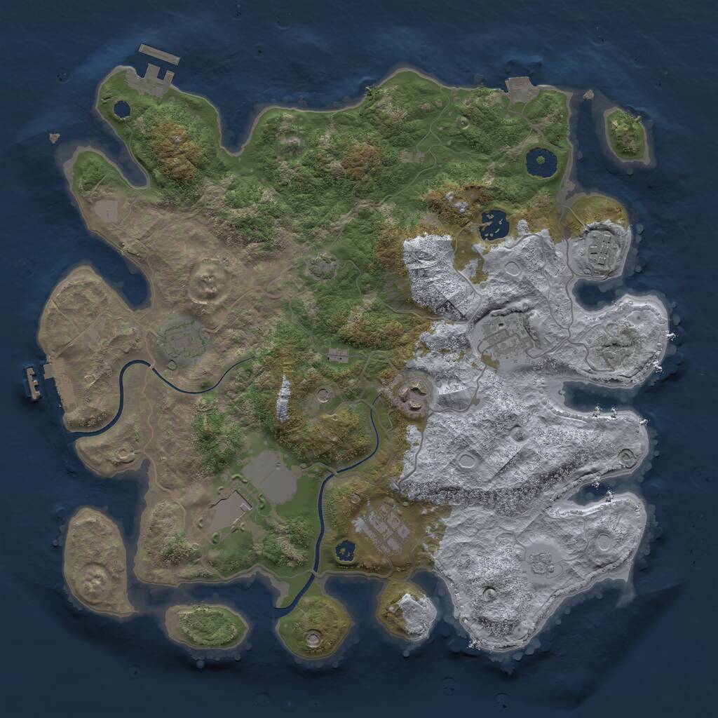 Rust Map: Procedural Map, Size: 3500, Seed: 1668581973, 13 Monuments
