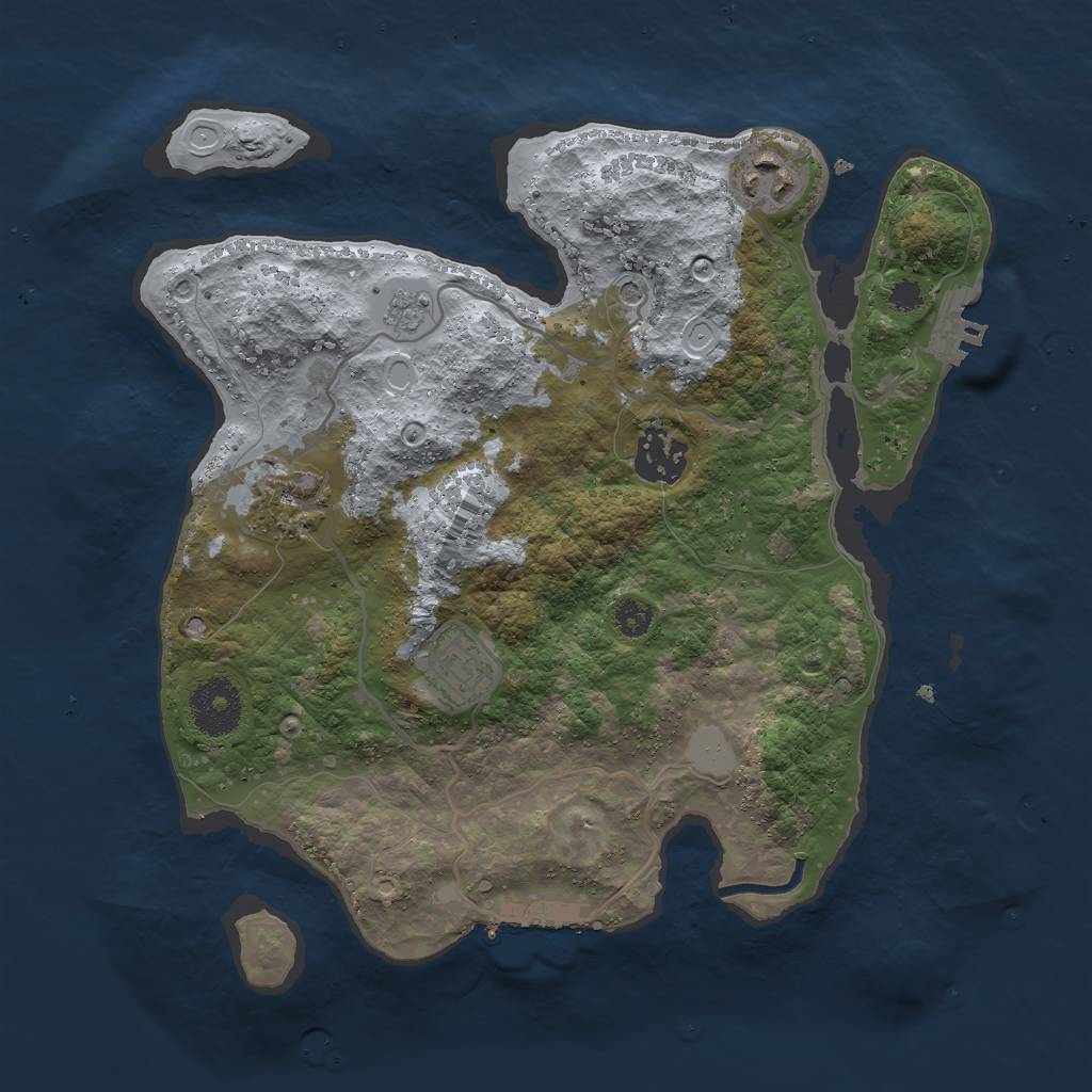 Rust Map: Procedural Map, Size: 3000, Seed: 1125376671, 13 Monuments