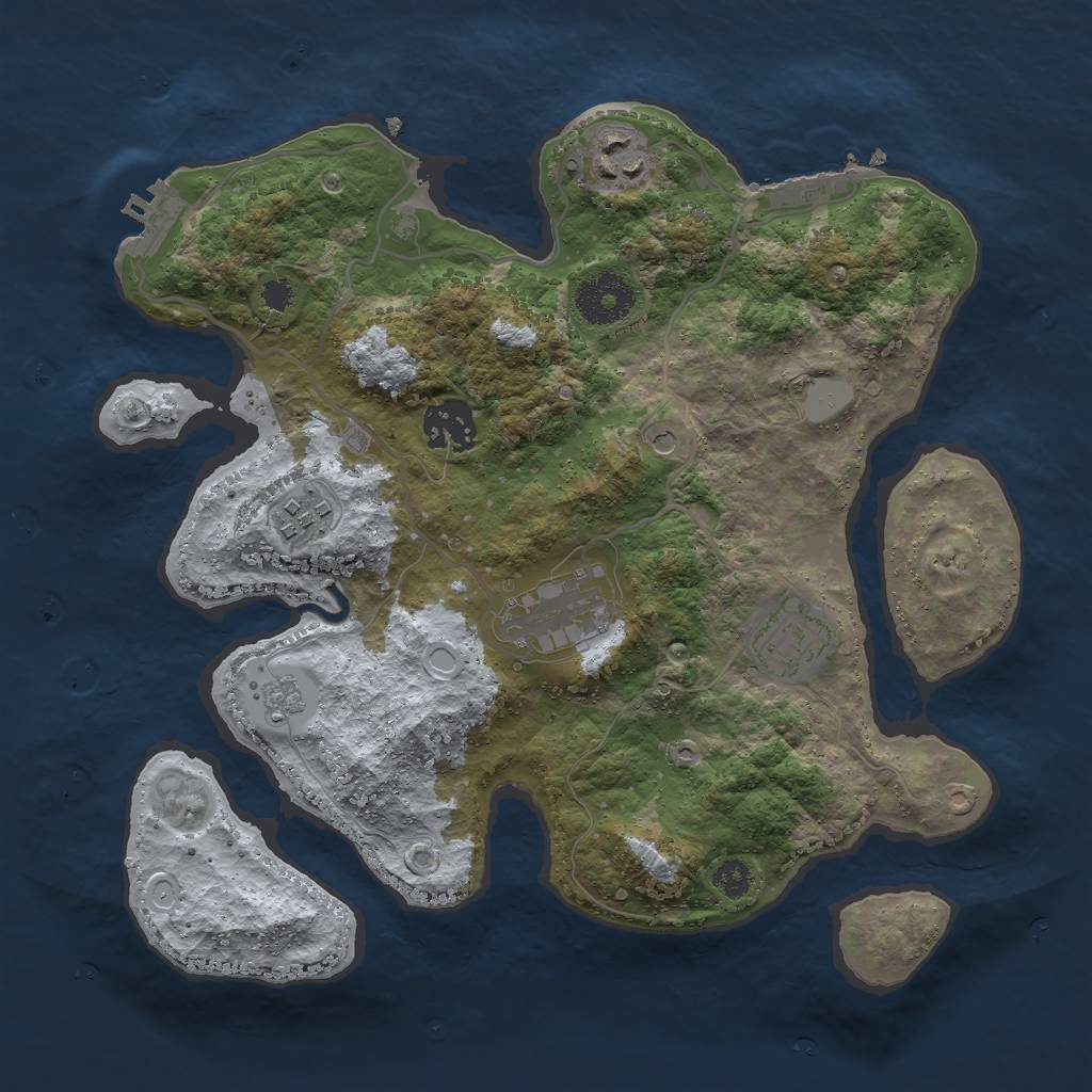Rust Map: Procedural Map, Size: 3000, Seed: 1357290, 12 Monuments