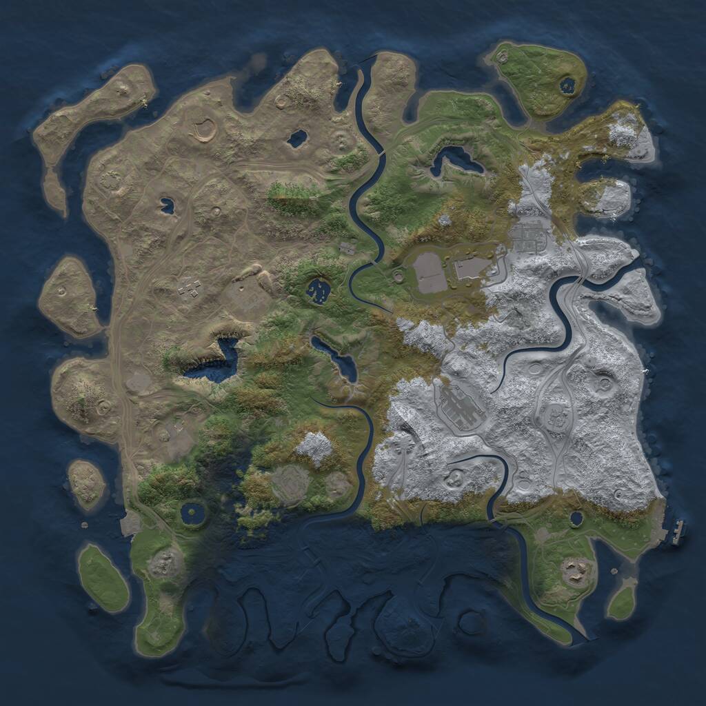 Rust Map: Procedural Map, Size: 4500, Seed: 1982830426, 15 Monuments