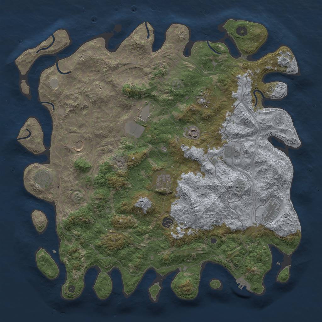 Rust Map: Procedural Map, Size: 4500, Seed: 1982830426, 18 Monuments