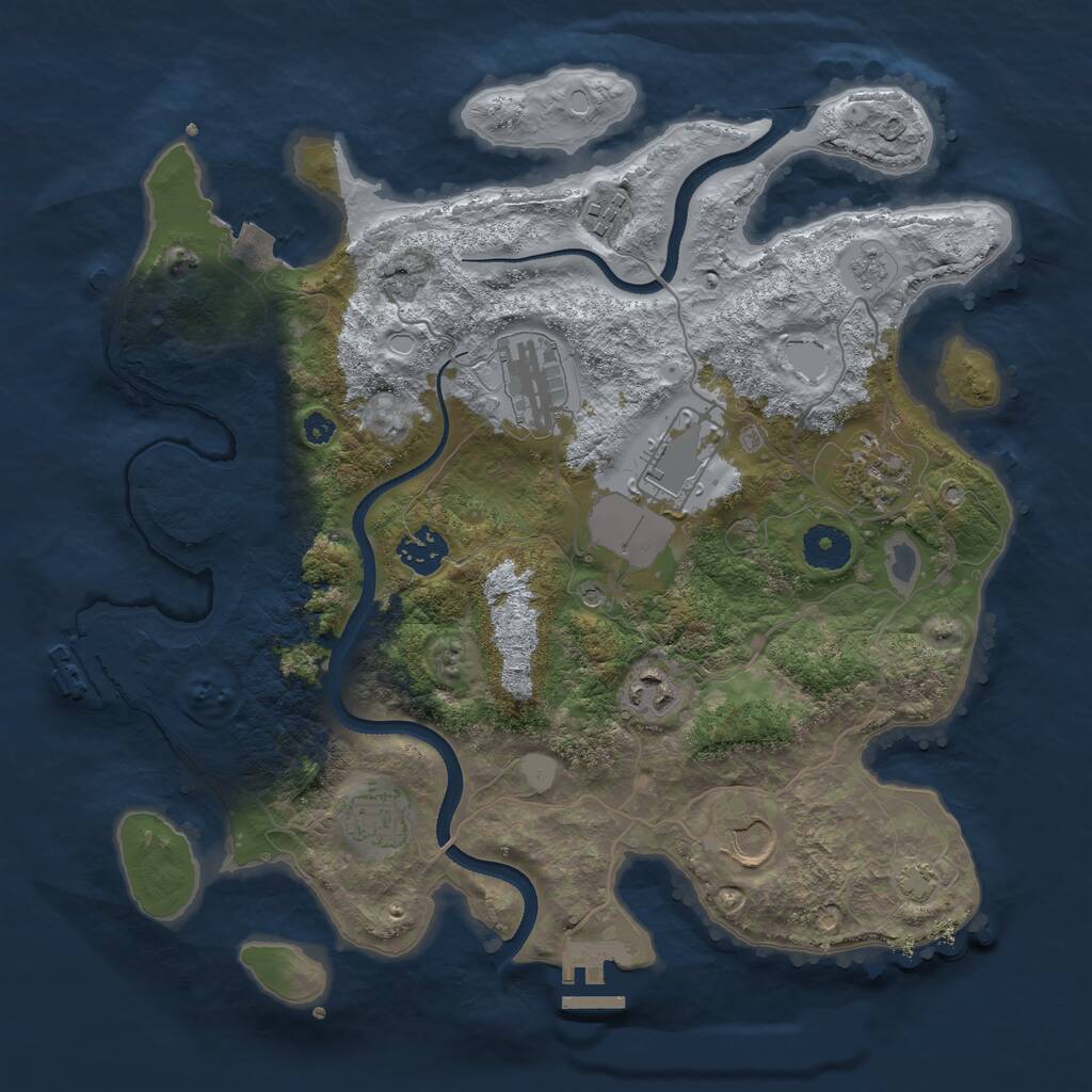 Rust Map: Procedural Map, Size: 3500, Seed: 5122365, 14 Monuments