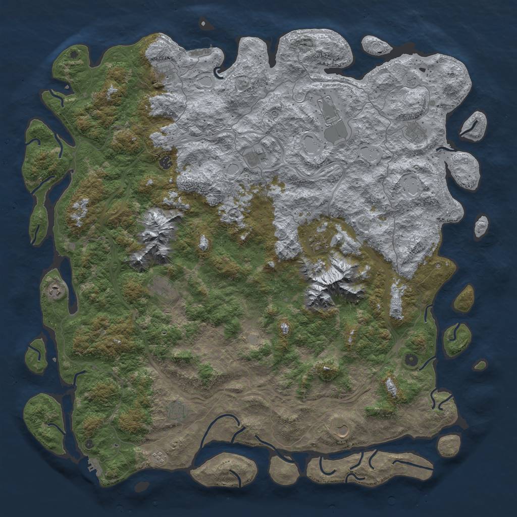 Rust Map: Procedural Map, Size: 6000, Seed: 3578, 20 Monuments