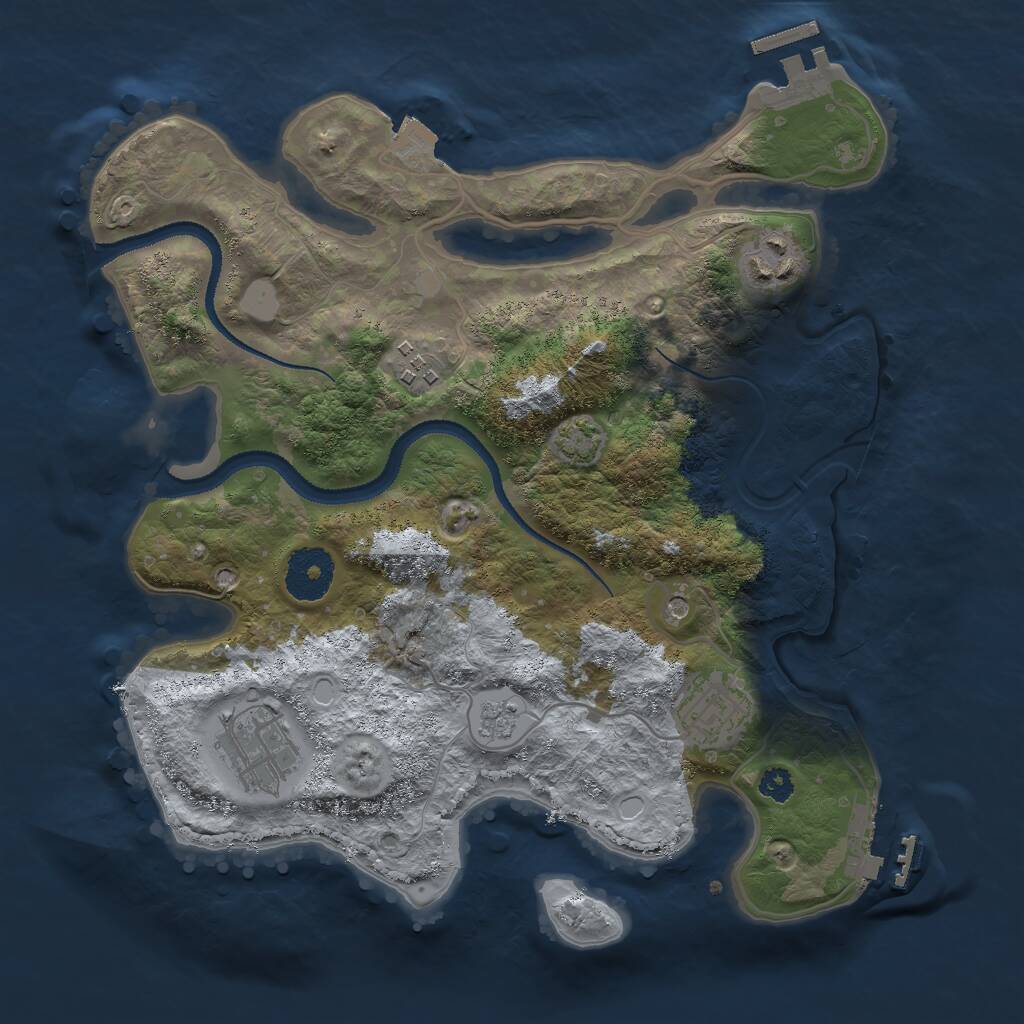 Rust Map: Procedural Map, Size: 3000, Seed: 133946532, 10 Monuments