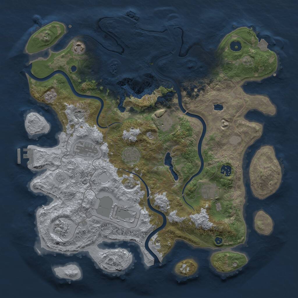 Rust Map: Procedural Map, Size: 4000, Seed: 98760670, 15 Monuments