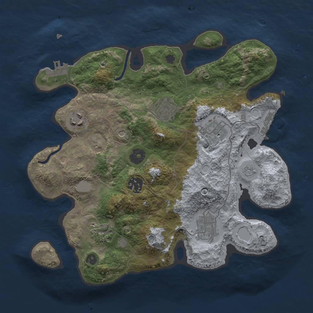 Rust Map: Procedural Map, Size: 3000, Seed: 1868129427, 13 Monuments