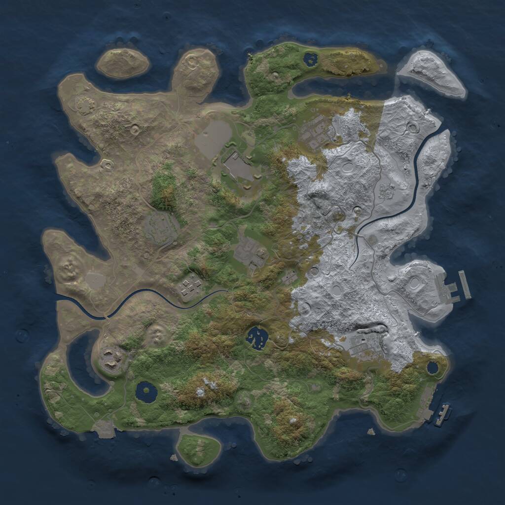 Rust Map: Procedural Map, Size: 3500, Seed: 22136145, 14 Monuments