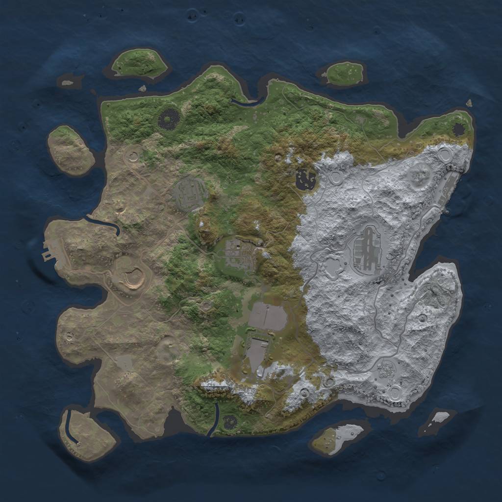 Rust Map: Procedural Map, Size: 3500, Seed: 32821137, 15 Monuments