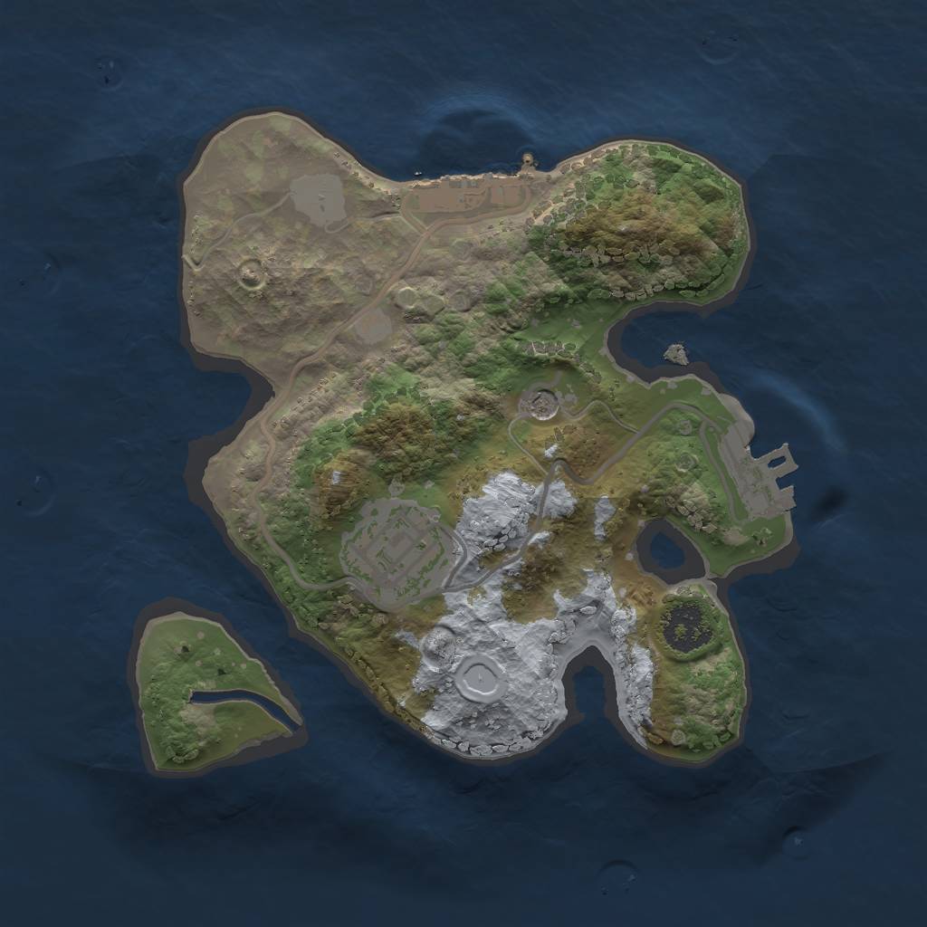 Rust Map: Procedural Map, Size: 2000, Seed: 35345567, 9 Monuments