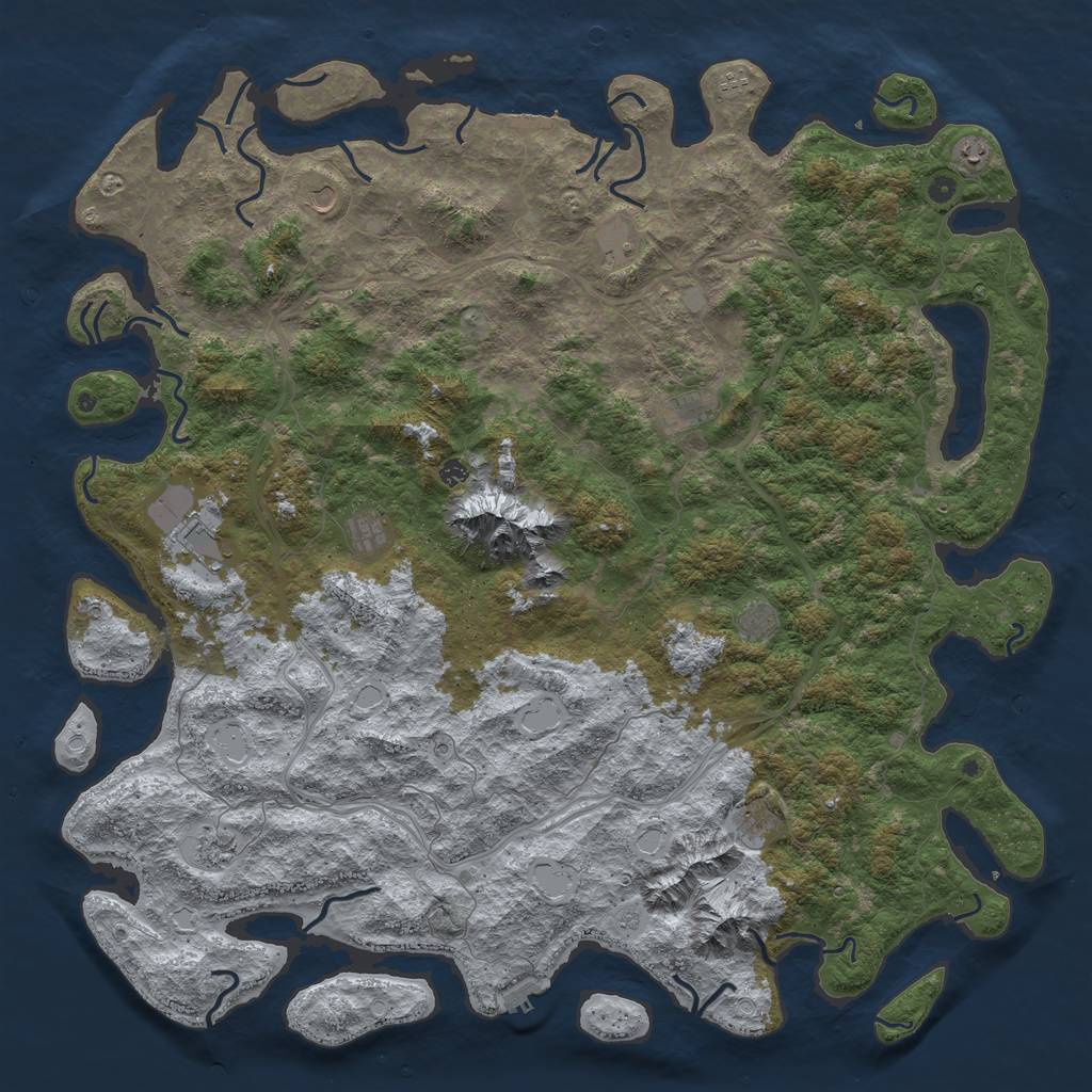 Rust Map: Procedural Map, Size: 6000, Seed: 32231682, 18 Monuments