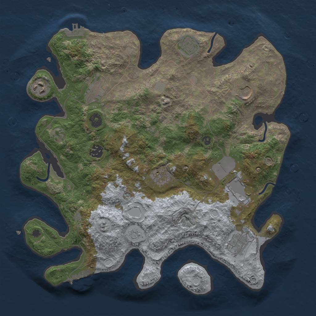 Rust Map: Procedural Map, Size: 3500, Seed: 18251227, 17 Monuments