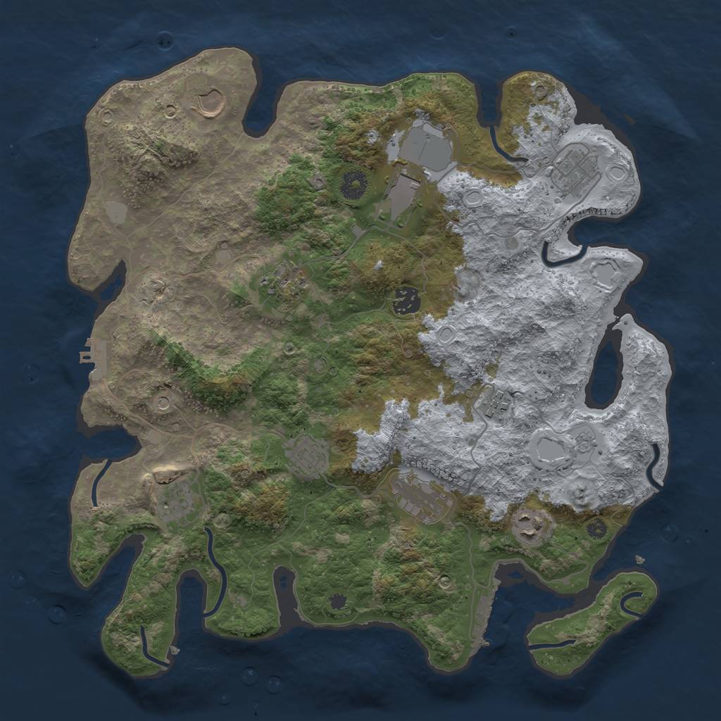Rust Map: Procedural Map, Size: 3750, Seed: 1101545344, 19 Monuments
