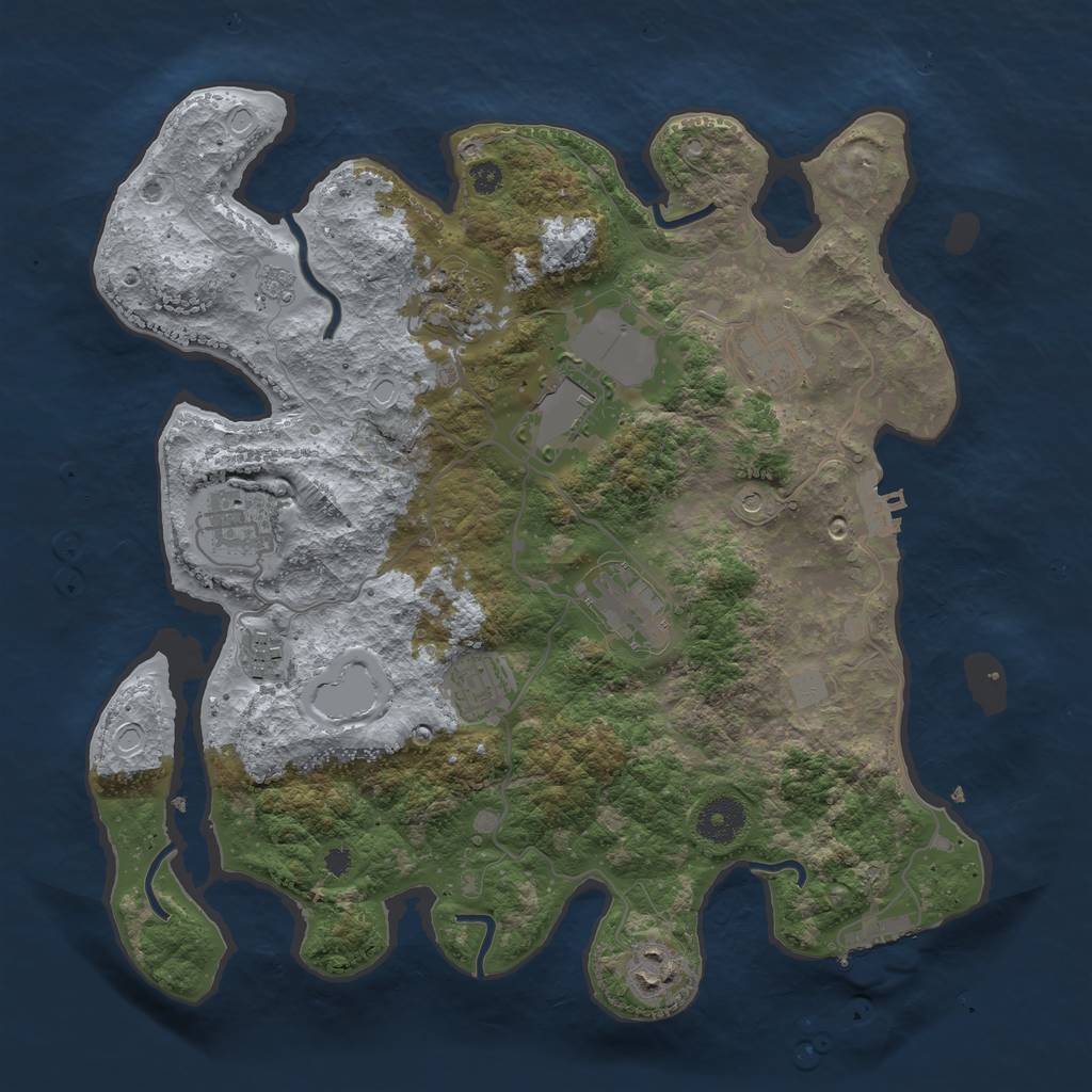 Rust Map: Procedural Map, Size: 3500, Seed: 26834833, 15 Monuments