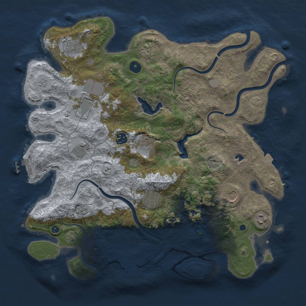 Rust Map: Procedural Map, Size: 4000, Seed: 5748367, 16 Monuments