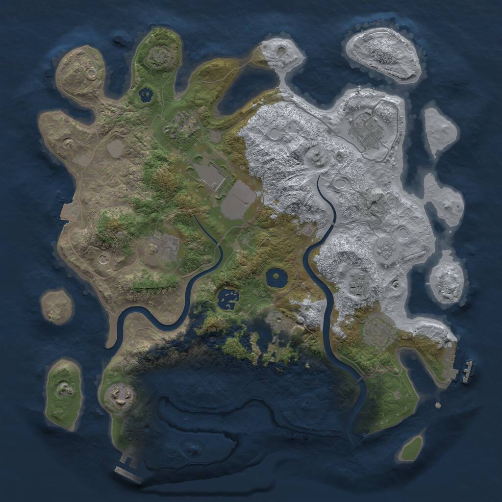 Rust Map: Procedural Map, Size: 3500, Seed: 50719652, 15 Monuments