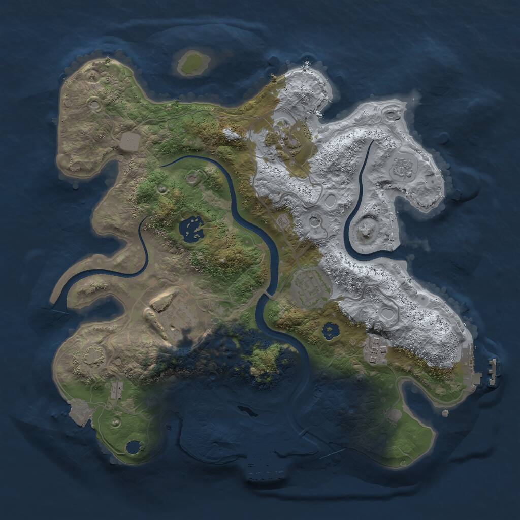 Rust Map: Procedural Map, Size: 3000, Seed: 29286, 11 Monuments