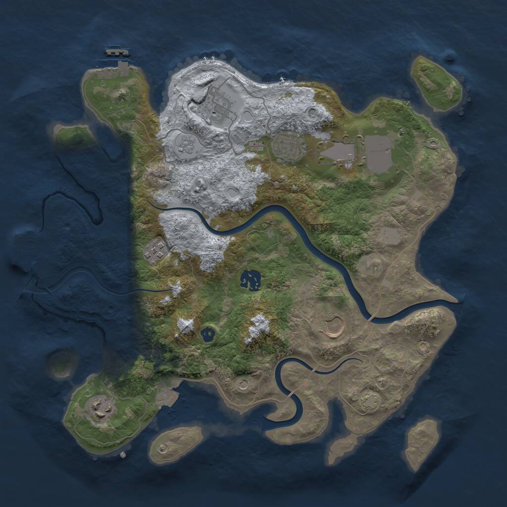 Rust Map: Procedural Map, Size: 3500, Seed: 6918469, 13 Monuments