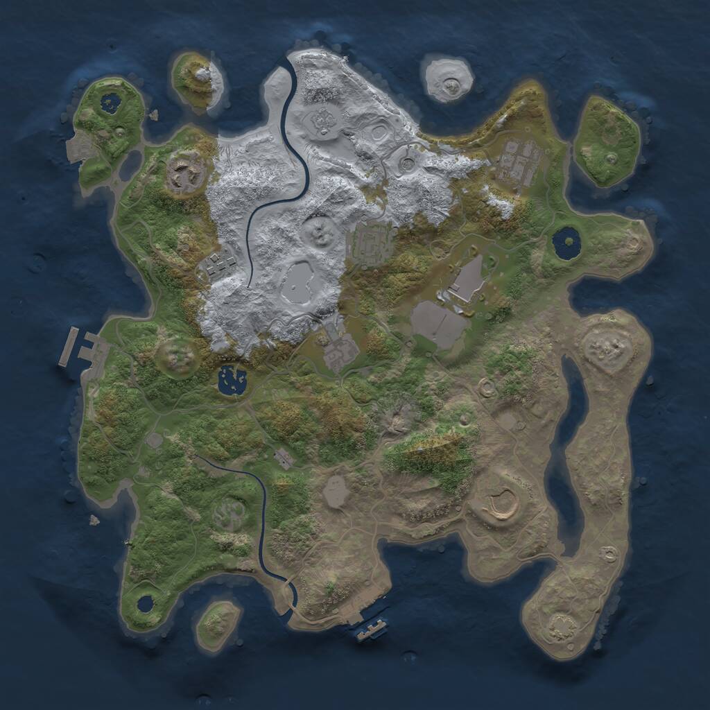 Rust Map: Procedural Map, Size: 3500, Seed: 11813210, 14 Monuments