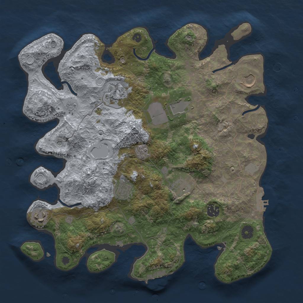 Rust Map: Procedural Map, Size: 3500, Seed: 57246860, 17 Monuments