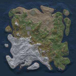 Thumbnail Rust Map: Procedural Map, Size: 4000, Seed: 1718385153, 16 Monuments