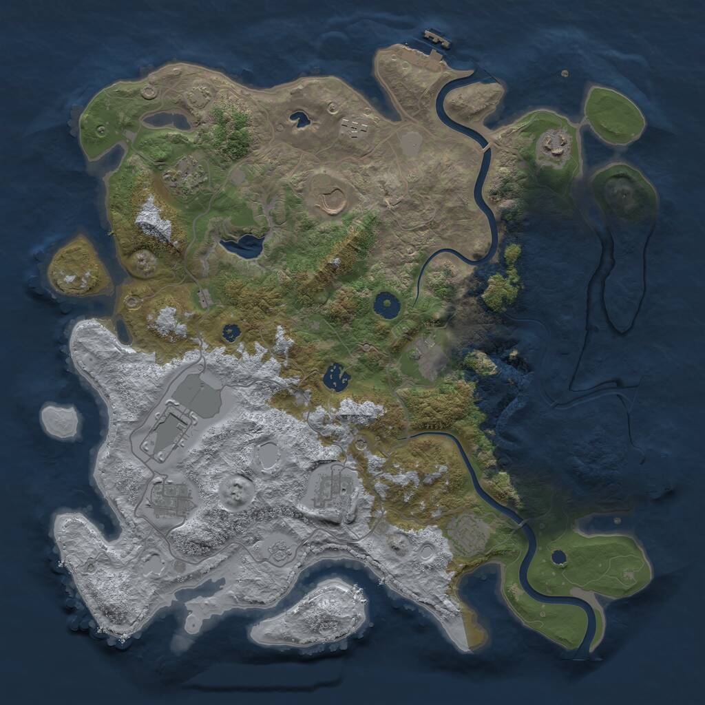 Rust Map: Procedural Map, Size: 4000, Seed: 1718385153, 16 Monuments