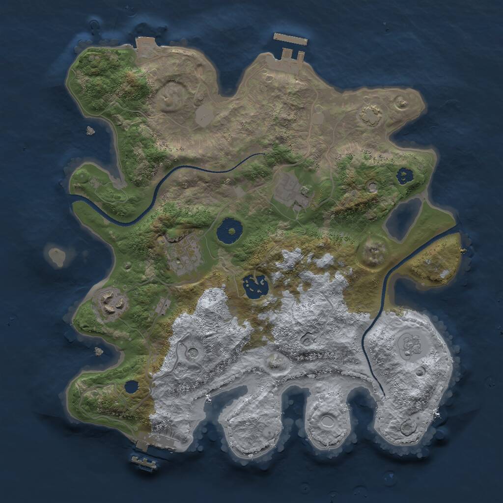 Rust Map: Procedural Map, Size: 3000, Seed: 138259245, 10 Monuments