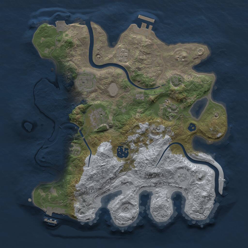 Rust Map: Procedural Map, Size: 3000, Seed: 138259245, 11 Monuments