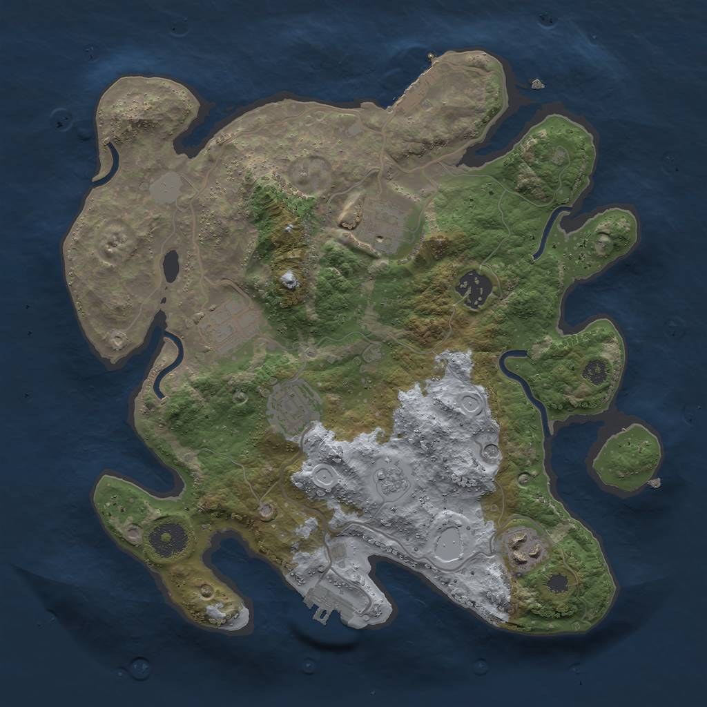Rust Map: Procedural Map, Size: 3000, Seed: 58721, 14 Monuments
