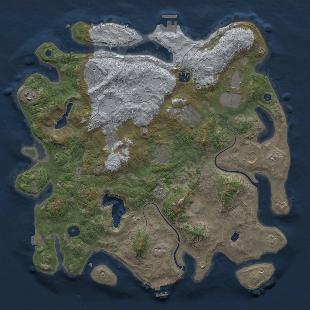 Rust Map: Procedural Map, Size: 4000, Seed: 13415, 15 Monuments