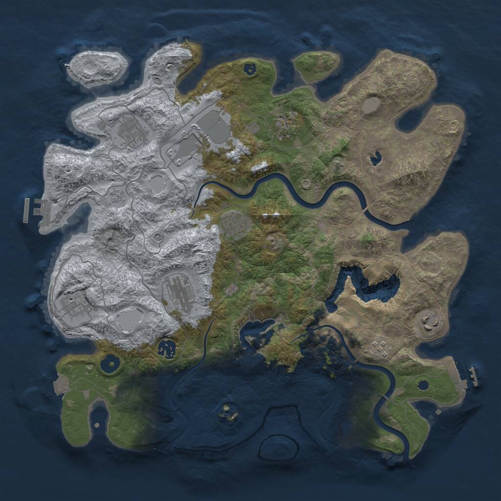 Rust Map: Procedural Map, Size: 4000, Seed: 2578462, 15 Monuments