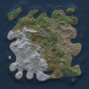 Thumbnail Rust Map: Procedural Map, Size: 3500, Seed: 93724523, 18 Monuments