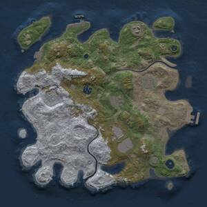 Thumbnail Rust Map: Procedural Map, Size: 3500, Seed: 93724523, 13 Monuments