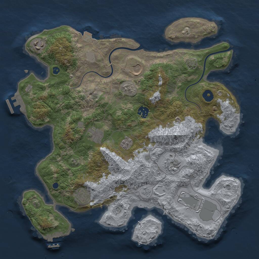 Rust Map: Procedural Map, Size: 3500, Seed: 7874482, 14 Monuments