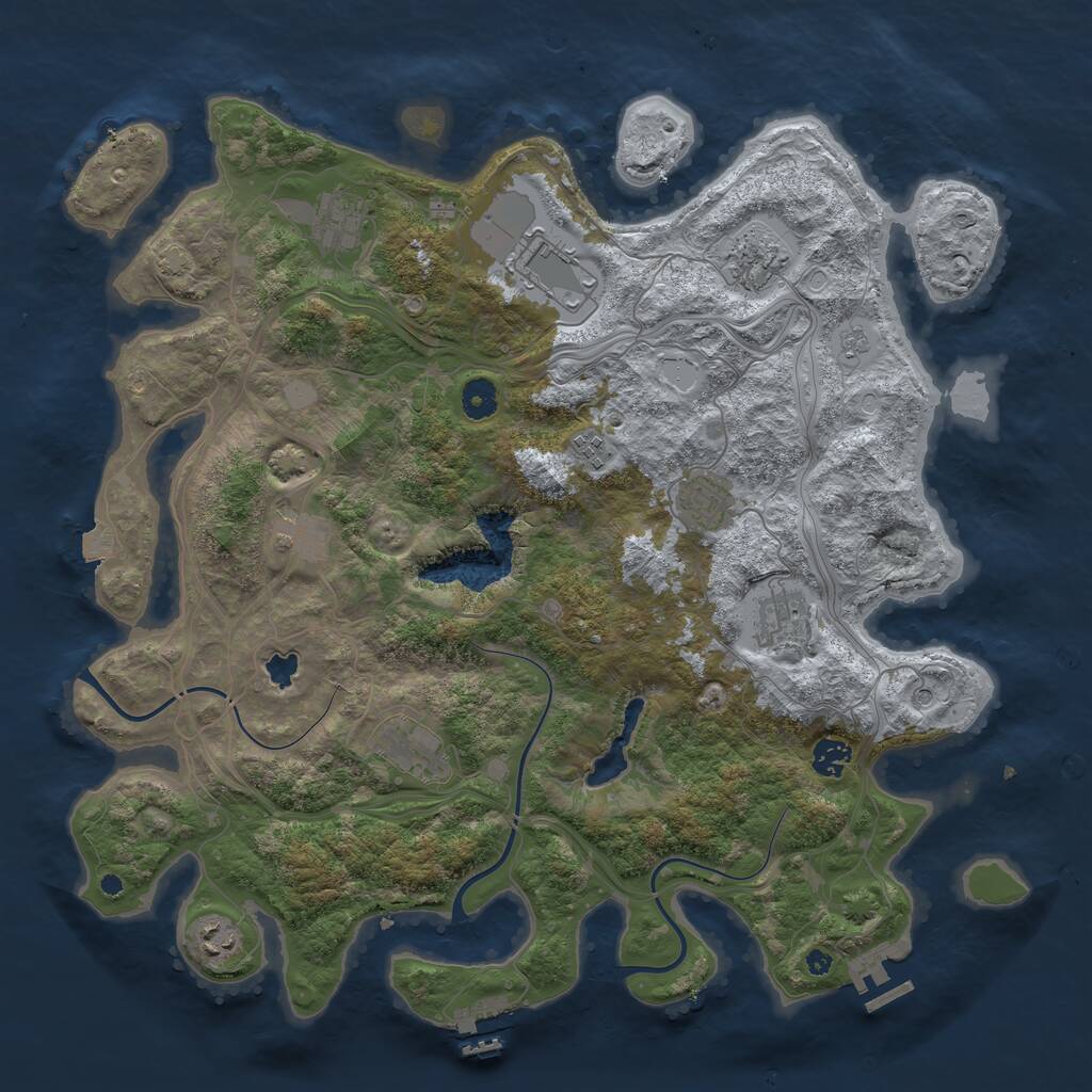 Rust Map: Procedural Map, Size: 4250, Seed: 553029767, 16 Monuments