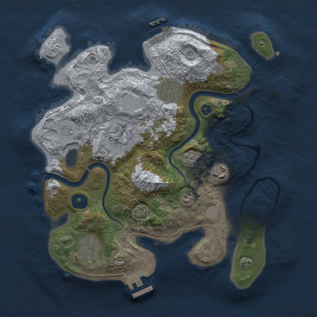 Rust Map: Procedural Map, Size: 3000, Seed: 239379299, 11 Monuments