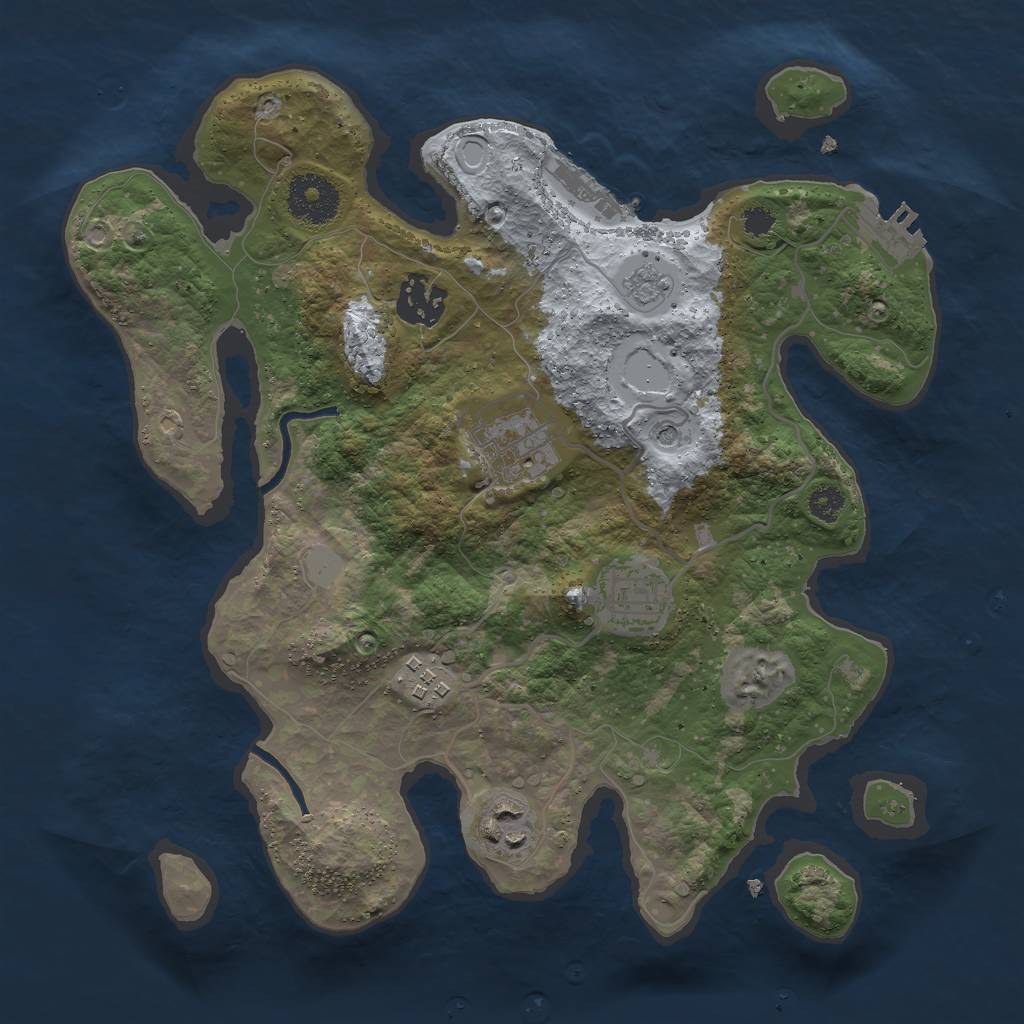 Rust Map: Procedural Map, Size: 3000, Seed: 357811739, 14 Monuments