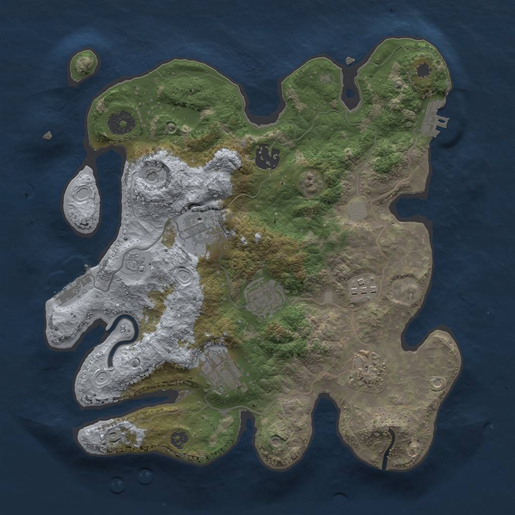 Rust Map: Procedural Map, Size: 3000, Seed: 710755221, 15 Monuments