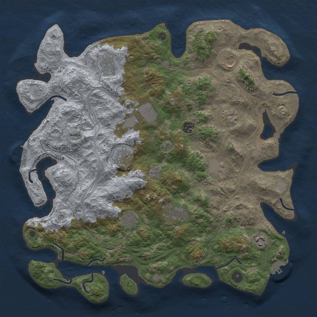Rust Map: Procedural Map, Size: 4250, Seed: 1153169741, 20 Monuments