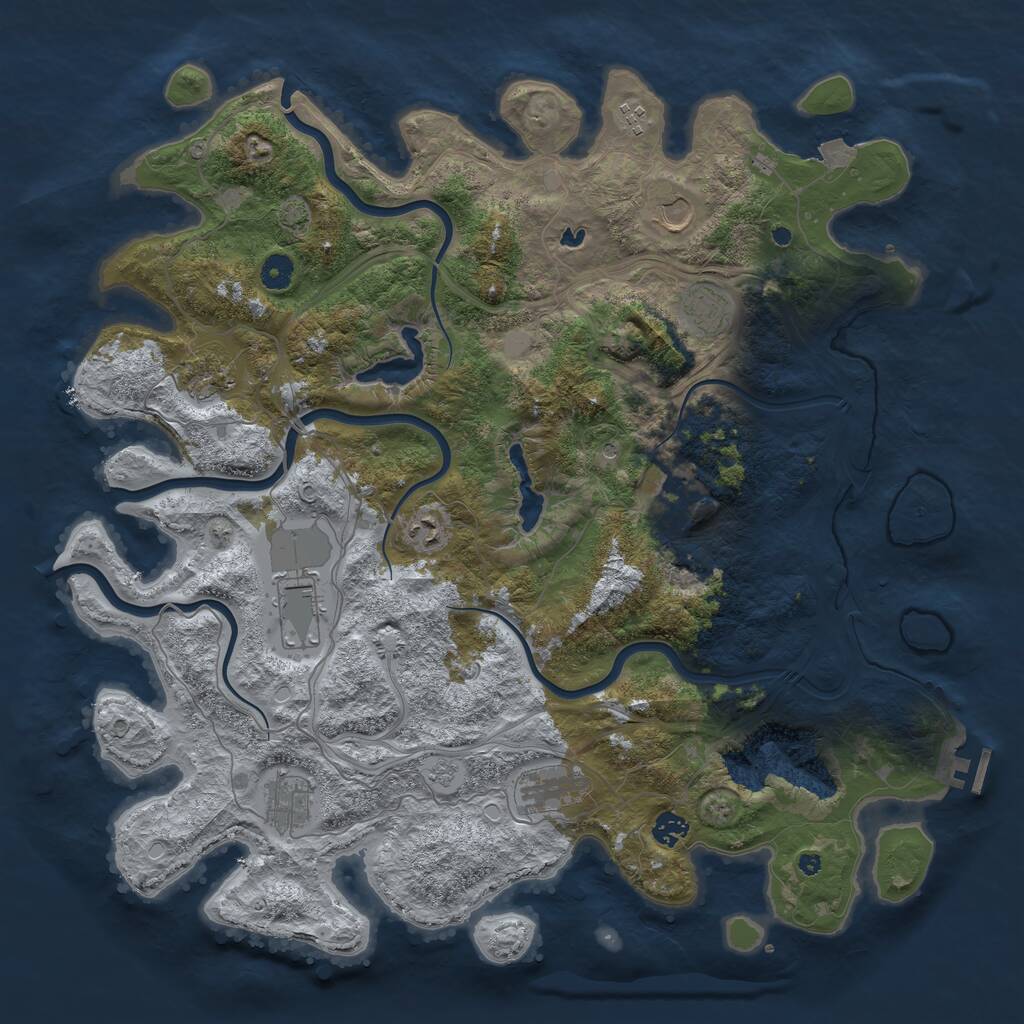 Rust Map: Procedural Map, Size: 4500, Seed: 196838880, 15 Monuments