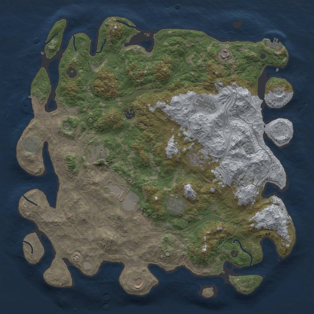 Rust Map: Procedural Map, Size: 4500, Seed: 71985, 19 Monuments