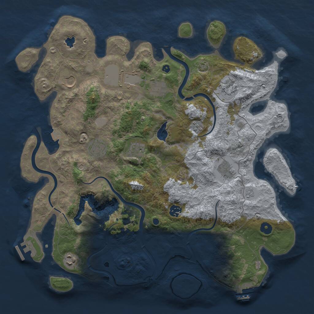 Rust Map: Procedural Map, Size: 4000, Seed: 331919505, 16 Monuments