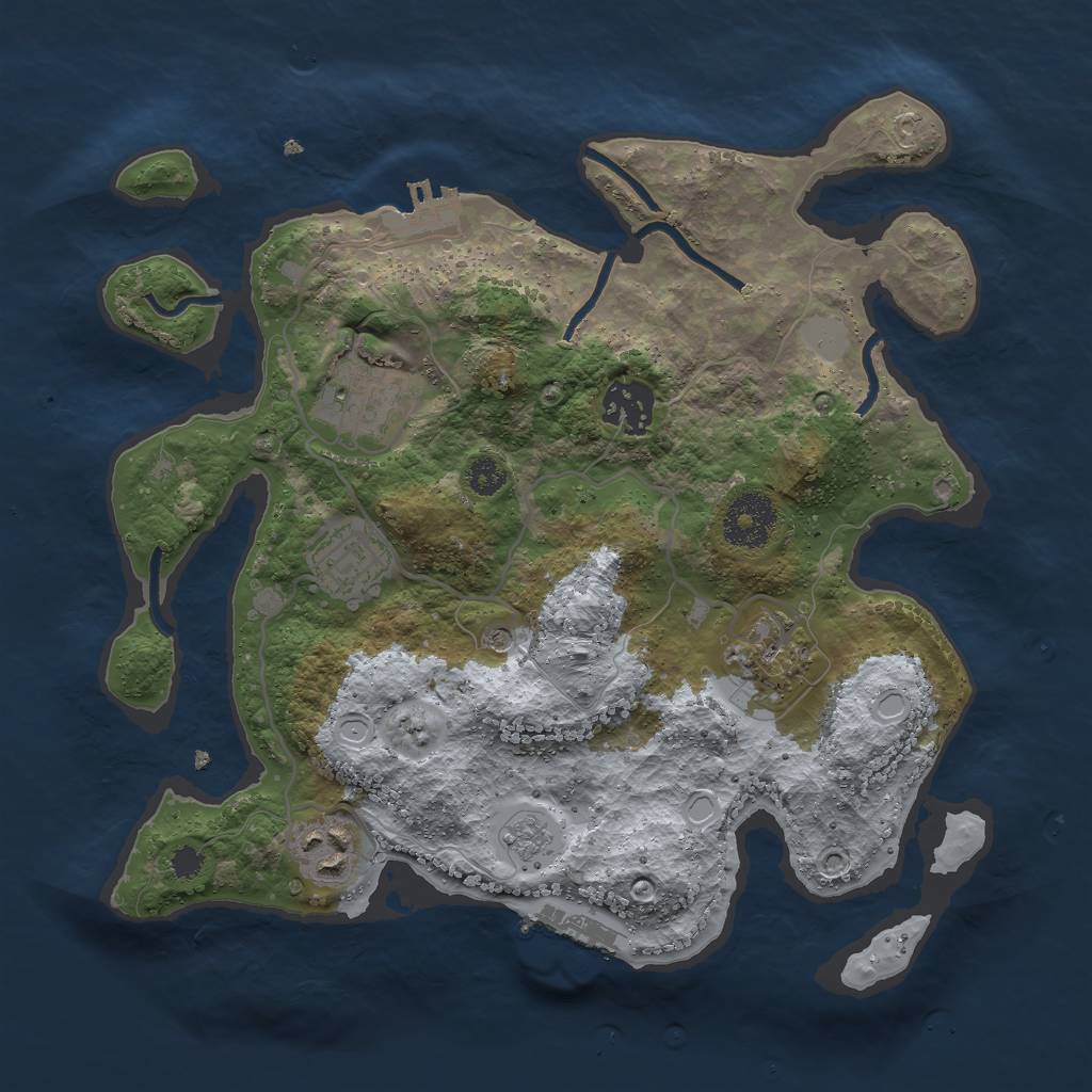 Rust Map: Procedural Map, Size: 3000, Seed: 1807934088, 14 Monuments
