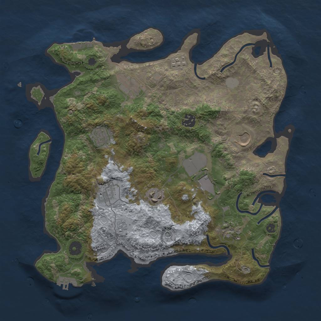 Rust Map: Procedural Map, Size: 3500, Seed: 34737382, 18 Monuments