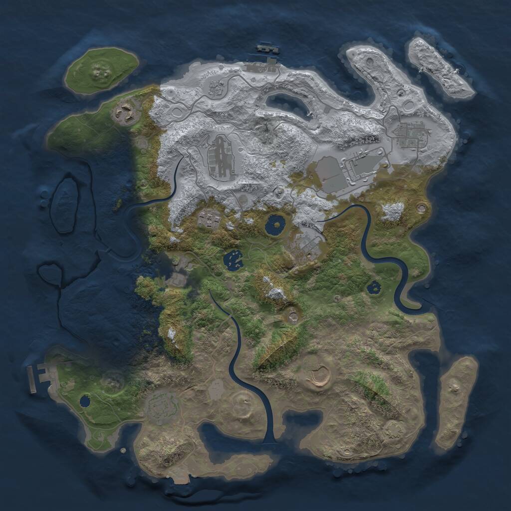 Rust Map: Procedural Map, Size: 3750, Seed: 18903004, 16 Monuments