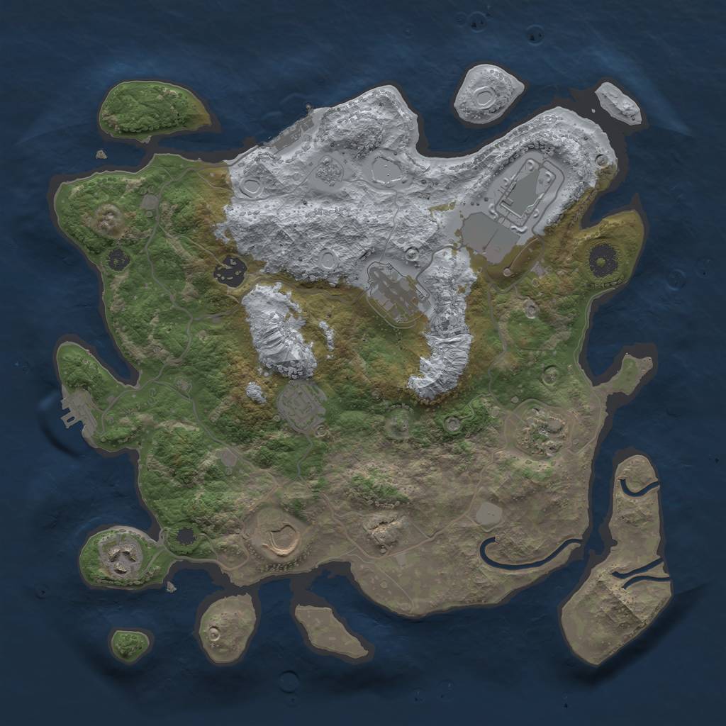 Rust Map: Procedural Map, Size: 3500, Seed: 91469623, 15 Monuments