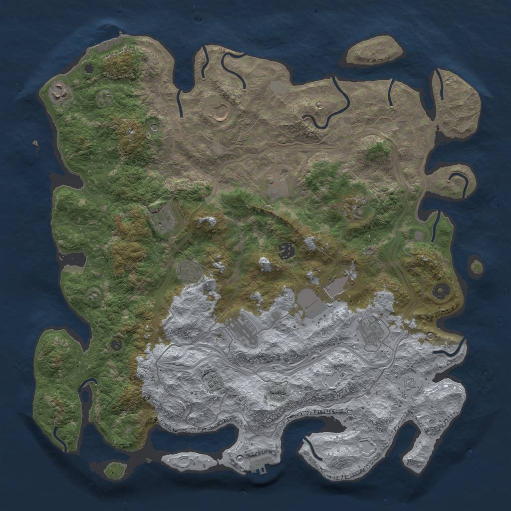 Rust Map: Procedural Map, Size: 4500, Seed: 578344976, 18 Monuments
