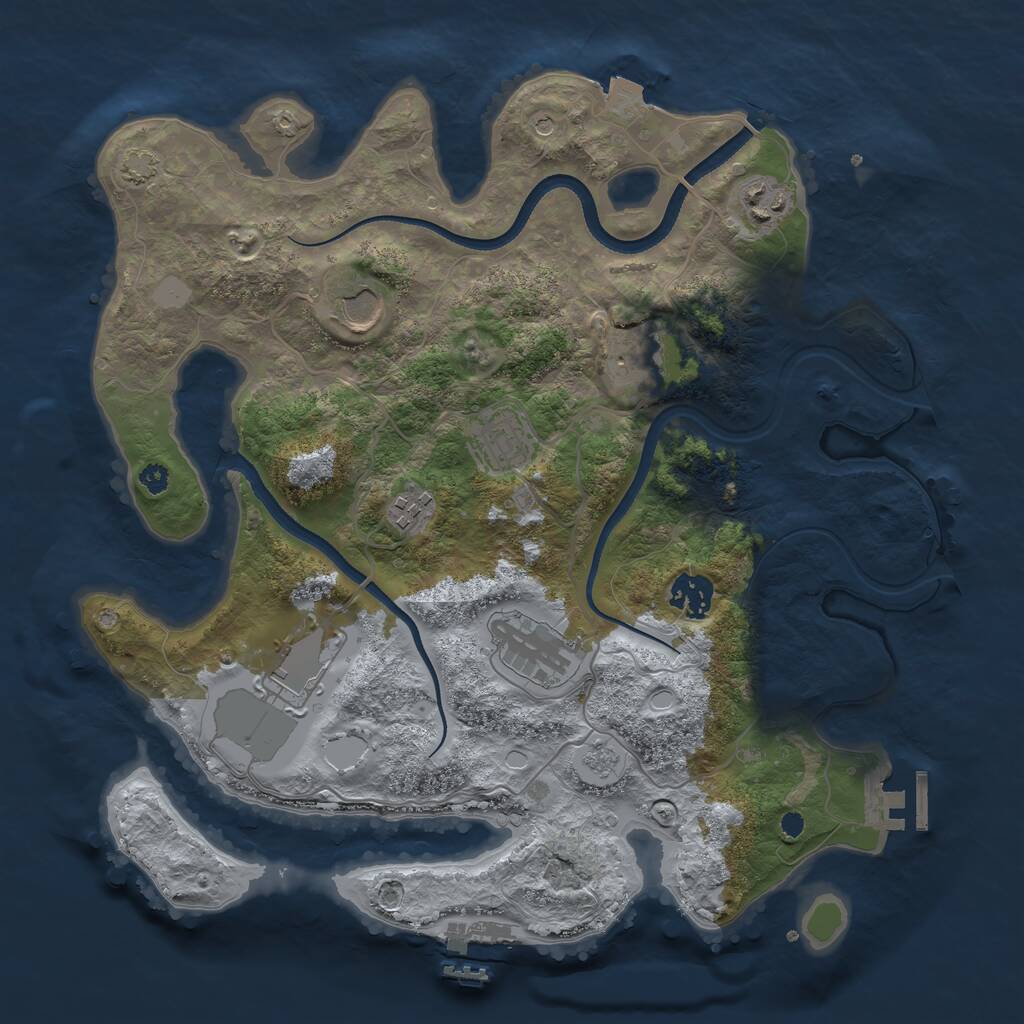Rust Map: Procedural Map, Size: 3500, Seed: 11681644, 14 Monuments