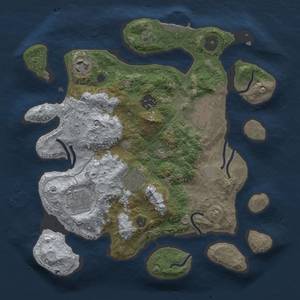 Thumbnail Rust Map: Procedural Map, Size: 3000, Seed: 825723484, 13 Monuments