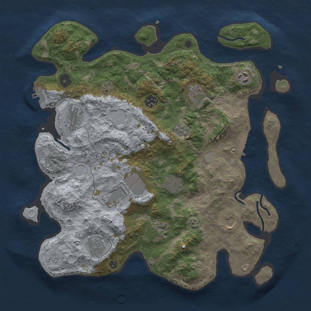 Rust Map: Procedural Map, Size: 3800, Seed: 6174224, 19 Monuments