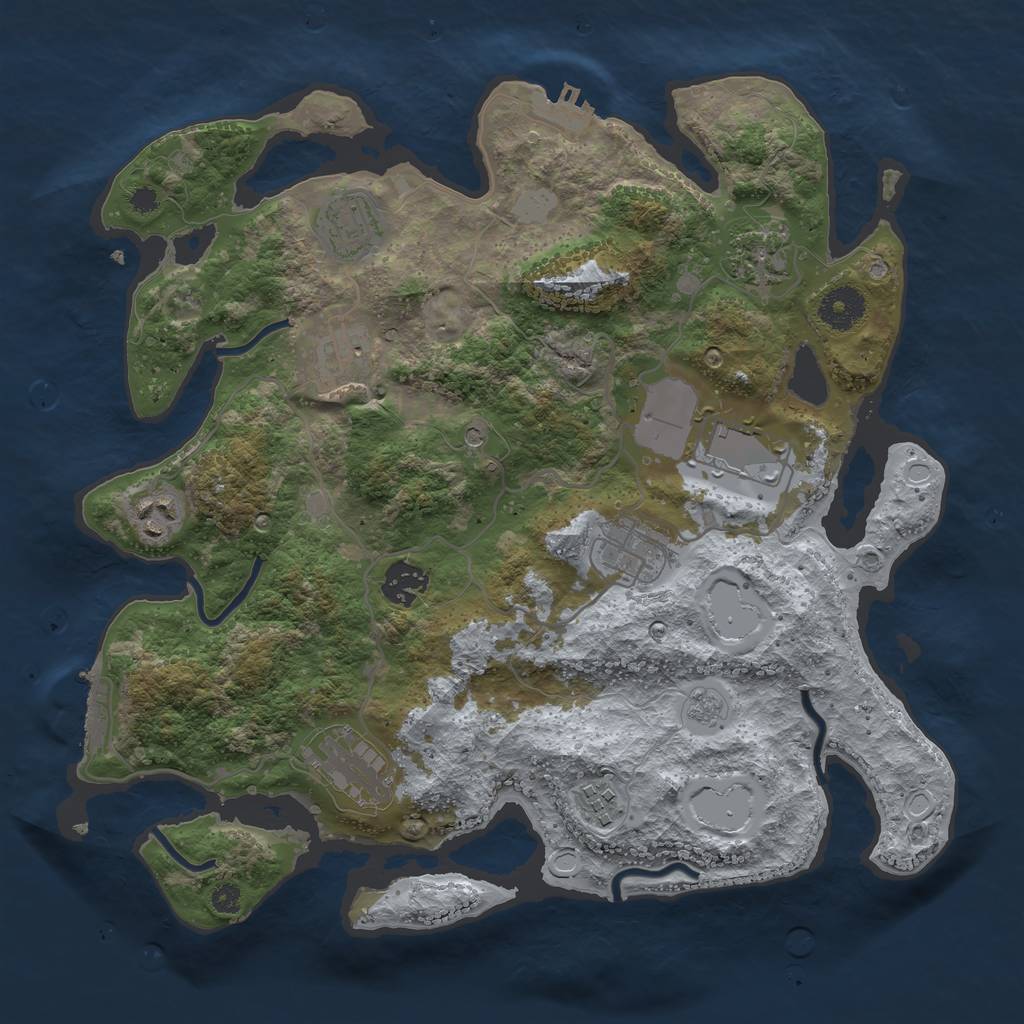 Rust Map: Procedural Map, Size: 3500, Seed: 239, 18 Monuments